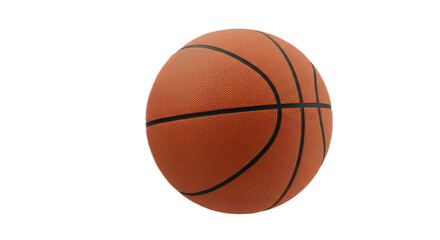 A basketball isolated on transparent background, capturing its classic look and feel in a simple studio shot
