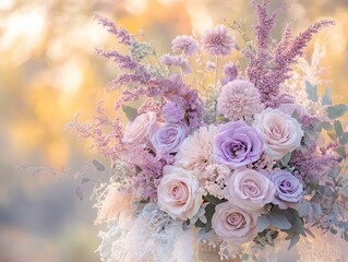 Enchanting floral arrangement showcasing roses and delicate blossoms