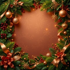Elegant Christmas Frame with Ornaments