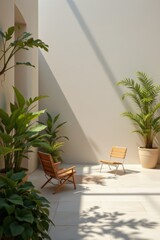 Minimalist Interior with Plants and Chairs
