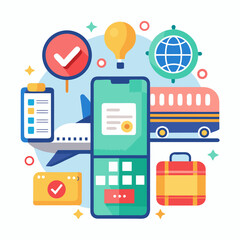 E-ticket and Digital Booking Vector Icons