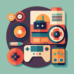 Analogue Tech Mix Vector Flat Lay