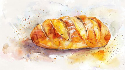 Fresh Bakery Delights: Baked Bread Loaves, French Croissants, Sweet Pastries & Tasty Breakfast Buns