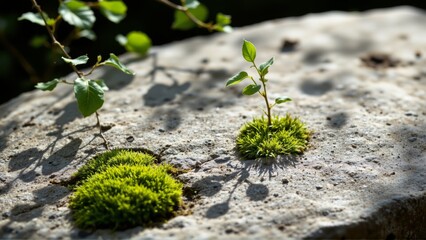New Life Growing on Stone