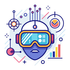 Virtual Reality Headset Vector Icon in Use