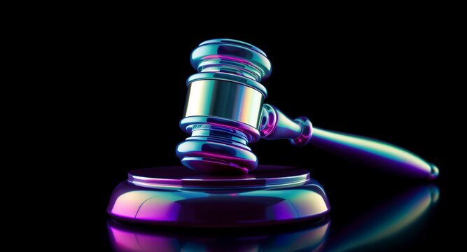 Law and Order Concept with Neon Lighting