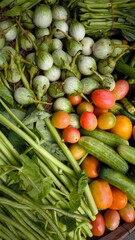 Fresh vegetables for cooking. Vegetables contain dietary fiber that helps cleanse the intestines.