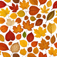 Obraz premium Colorful autumn leaves, assorted shapes & colors against black