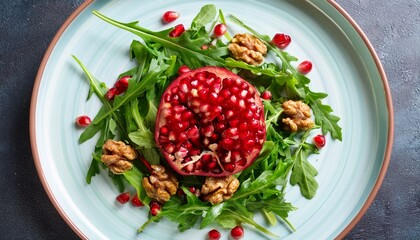 Delicious Pomegranate Salad Recipe With Arugula And Walnuts For Healthy Eating And Tasty Lunch Ideas