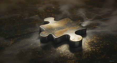 Puzzle Piece on Textured Surface