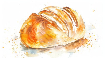 Fresh Bakery Delights: Baked Bread Loaves, French Croissants, Sweet Pastries & Tasty Breakfast Buns