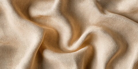 A soft and textured light beige linen fabric background with natural, gentle folds creates a warm and inviting atmosphere, perfect for flat lay compositions.