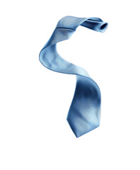 Light-blue tie, draped, isolated on transparent background