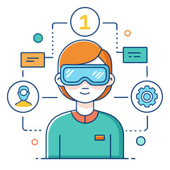 Workforce AR Training Vector Diagram