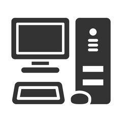 Computer Icon Glyph Style. Vector Illustration Design