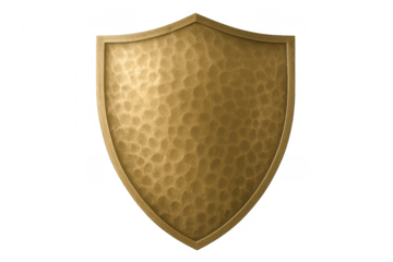 Golden metal shield representing protection and security