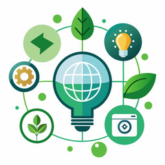 Sustainable Tech Vector Badge Set