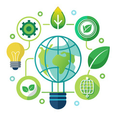 Sustainable Tech Vector Badge Set