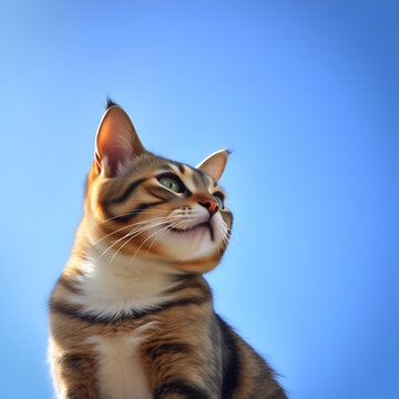 A blue sky and cat