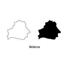 White and black maps of belarus, ideal for educational materials, travel guides, and presentations on eastern european geography.