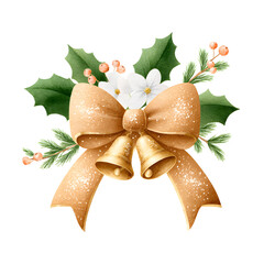 christmas theme bow, generation AI 