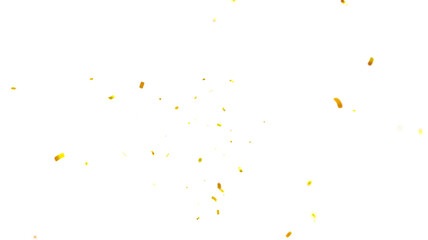 Golden confetti  on the white  background. Falling isolated Gold Confetti. Glitter celebration PNG, Paper Confetti Falling, Isolated on White. 3d render of multicolored confeti.