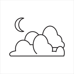 Cloud icon , vector Cloud symbols,Vector illustration,Sun and moon icon isolated on white background.