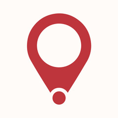 Red map pointer icon vector illustration for gps navigation and location services design element design asset