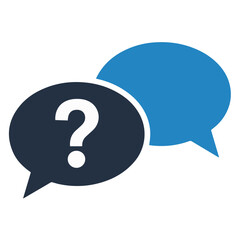 Question mark speech bubbles for faq help support assistance and communication in dark and light blue vector