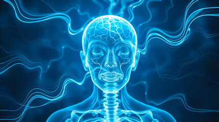 Phantom sounds. Metaphorical atropine physical senses, of a mental illusion. Optical illusion. Therapy for hallucinations. Hallucination - due to atropine: abstract image of health condition.
