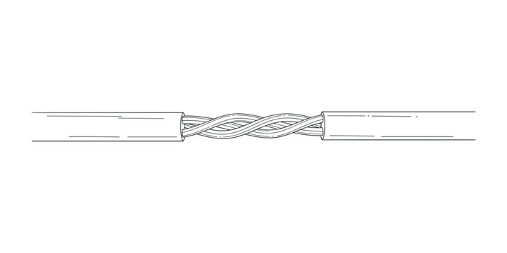 Two Insulated Wires Connected by a Splice - Electrical Wire Connection Technique