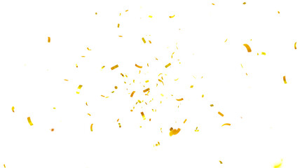Golden confetti  on the white  background. Falling isolated Gold Confetti. Glitter celebration PNG, Paper Confetti Falling, Isolated on White. 3d render of multicolored confeti.