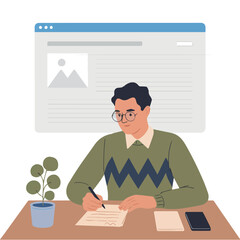 Woman baking bread recipe illustration for cooking blog and bakery website design vector graphics asset