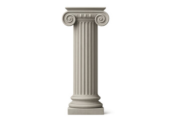 Obraz premium Ionic column capital displaying classical architecture style isolated