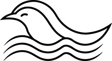 Cartoon animal drawing of an eagle silhouette vector illustration for tattoo art design