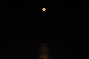 満月と黒い背景