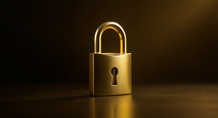 Fototapeta premium A Golden Padlock Isolated Security, Protection, and Privacy Concept