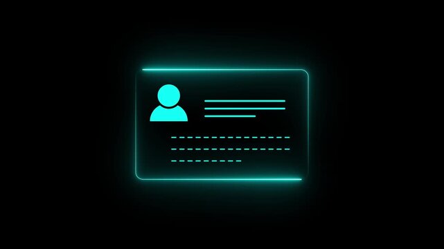 Colorful ID Card Icon Animation. 4k video motion. ID card icon animation on color screen. id card icon vector. National id, identification card, voter id.