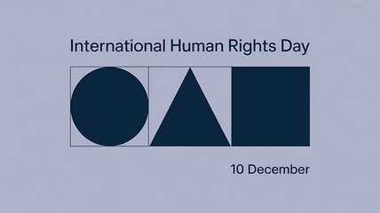 International Human Rights Day Geometric Shapes Minimalist Design December 10th