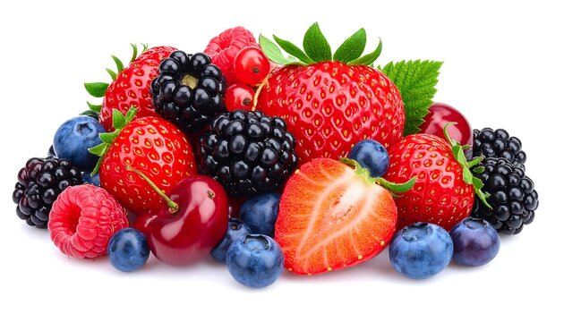 A colorful assortment of fresh berries