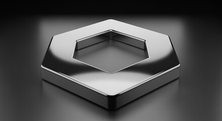 Sleek metallic rhombus emblem with clean lines, perfect for modern branding and sophisticated design projects.