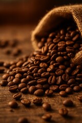 Warm, inviting coffee bean detail shot perfect for café or gourmet product promotion.