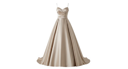 Elegant satin gown for special occasion isolated PNG with Transparent Background