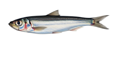 Single sprat fish used for food isolated PNG with Transparent Background
