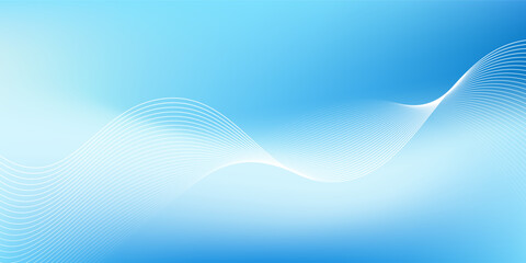 Abstract blue gradient color mesh effect background  with shine lines waves