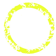 Bold yellow circular brush stroke with heavy texture, providing high contrast and visual impact for energetic compositions.
