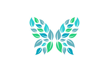 Natural Butterfly Leaf Logo vector image