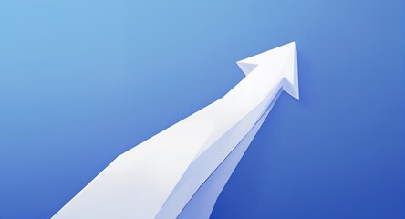 Upward Arrow Symbolizing Growth and Progress on a Blue Background