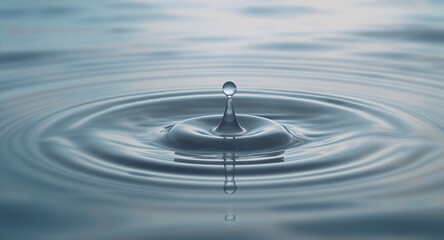 Water droplet impact and ripple effect
