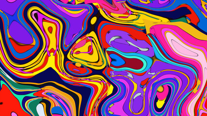 Abstract colorful psychedelic video for music festival